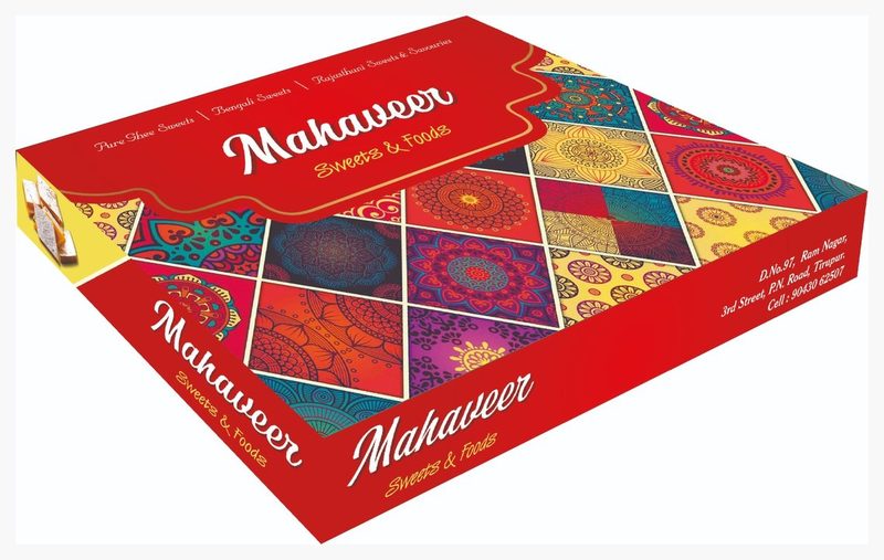 Mahaveer Sweets & Foods gift box printed by Balaji Grapics, Erode