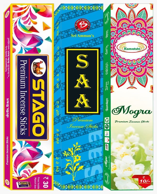 Incense stick cartons printed by Balaji Grapics, Erode