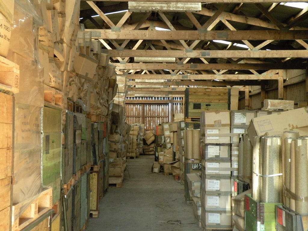 Finished goods storage with palletised cartons ready for dispatch